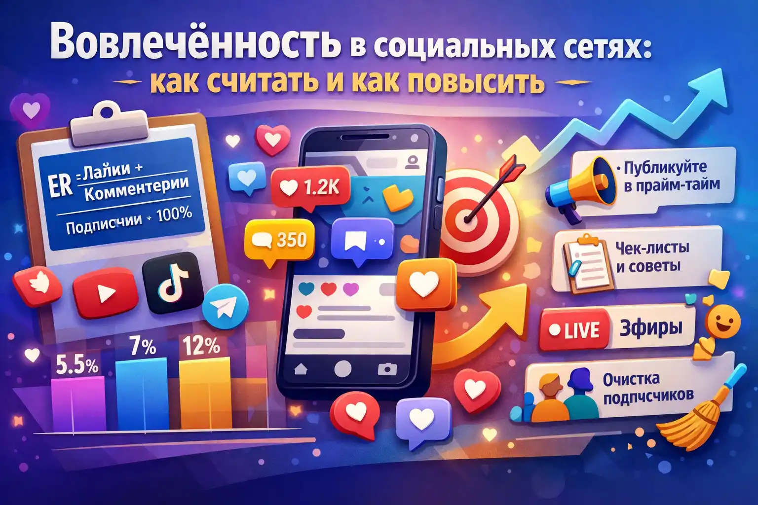 Вовлечённость в социальных сетях: как считать и как повысить